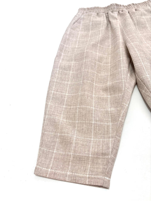 Pantaloni carouri bej